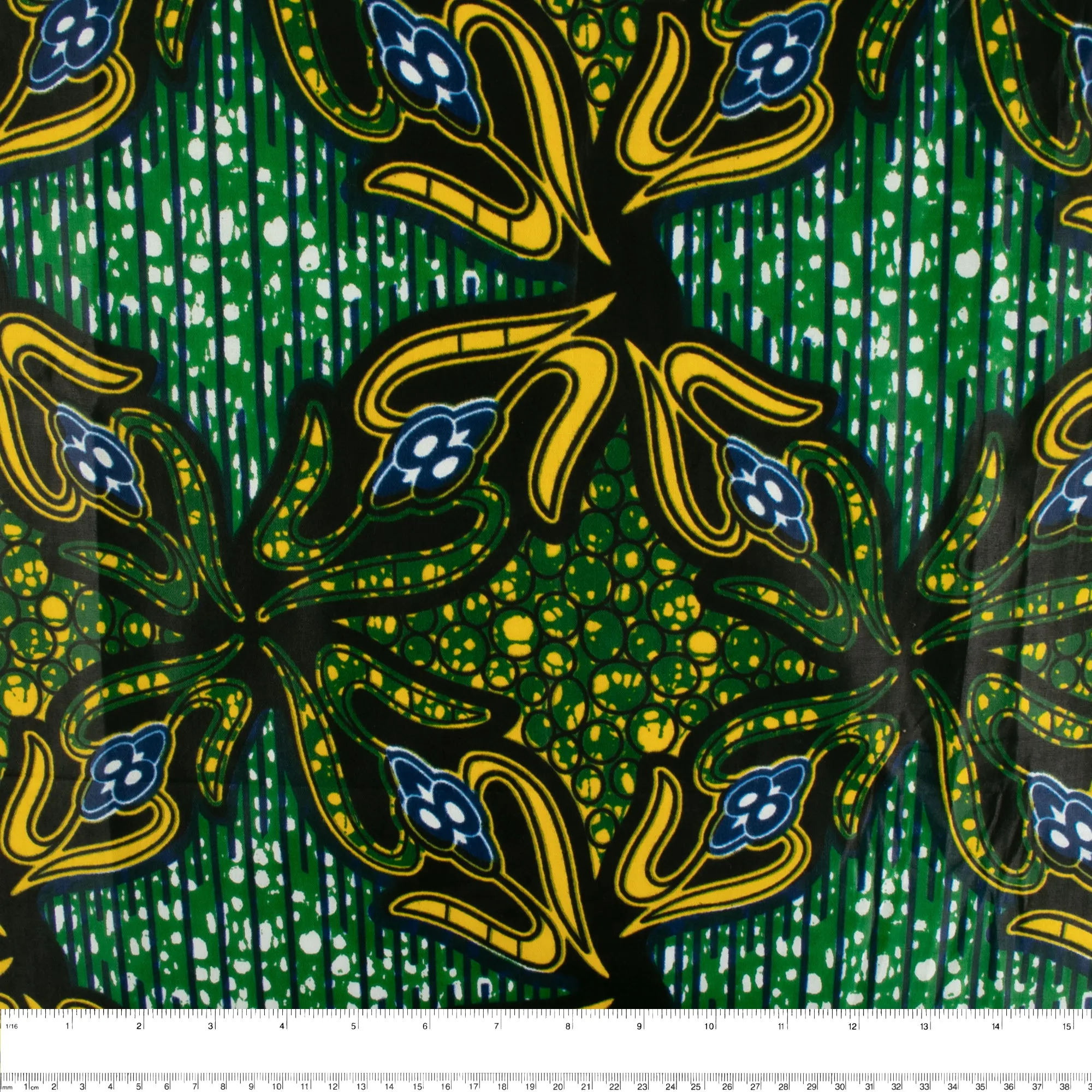 African Print - Flowers - Kelly green