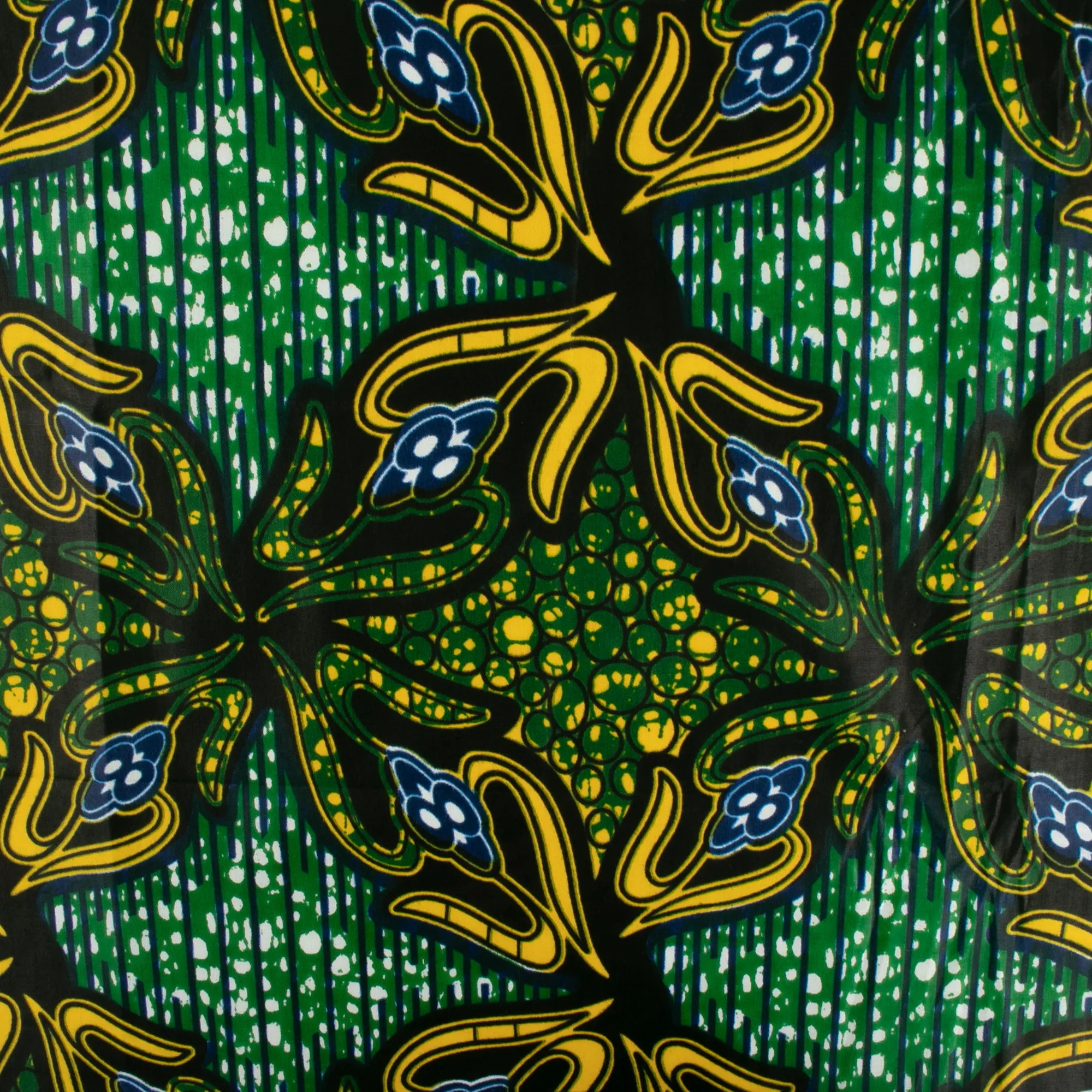 African Print - Flowers - Kelly green