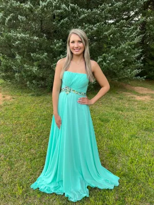 Alyce Paris 35594 "Water" Green Strapless A-Line Dress