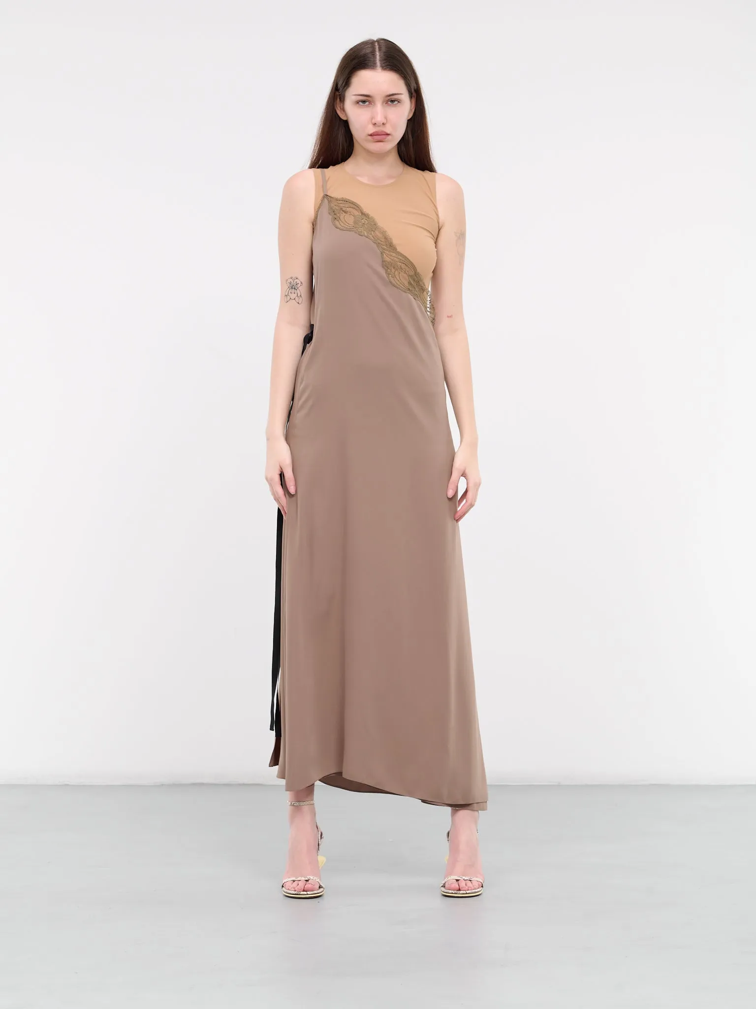 Asymmetric Maxi Dress (S62DG0019-MTN009-BROWN)