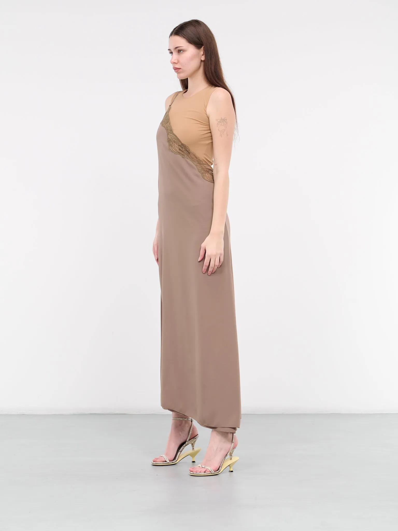 Asymmetric Maxi Dress (S62DG0019-MTN009-BROWN)