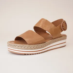 Atha Dark Tan Leather Sandals