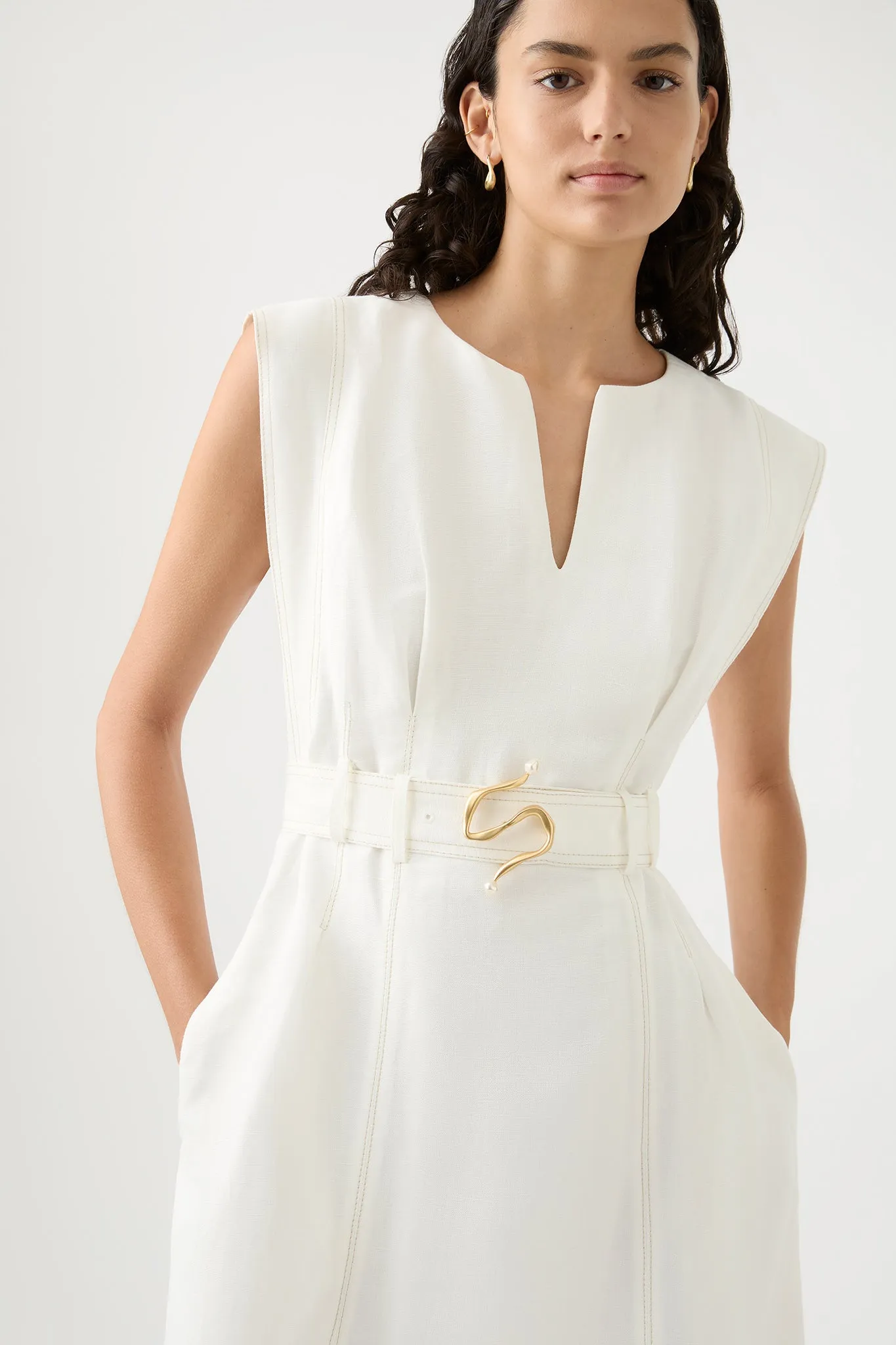 Beacon Structured Midi Dress