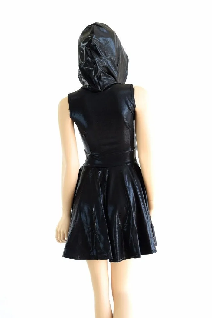 Black Mystique Hoodie Skater Dress