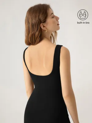 Boatneck Bustier Open-Back Brami Mini Dress