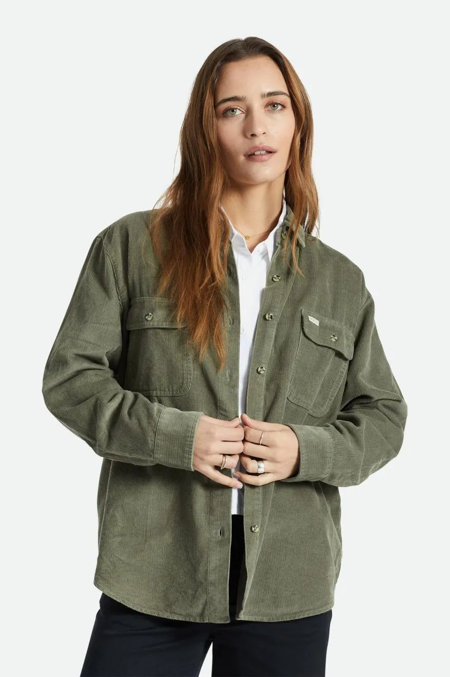 Bowery Boyfriend Corduroy L/S Overshirt - Olive Surplus