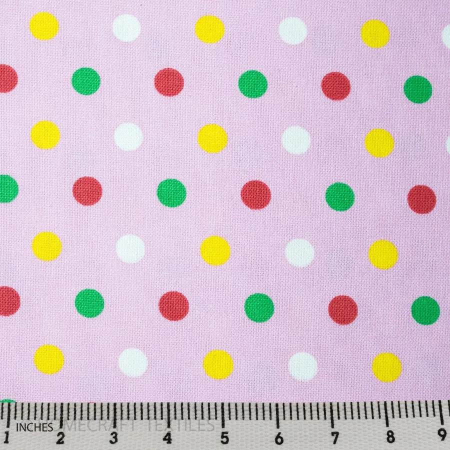 Bubblegum Large Multi Dot Cotton Canvas Print