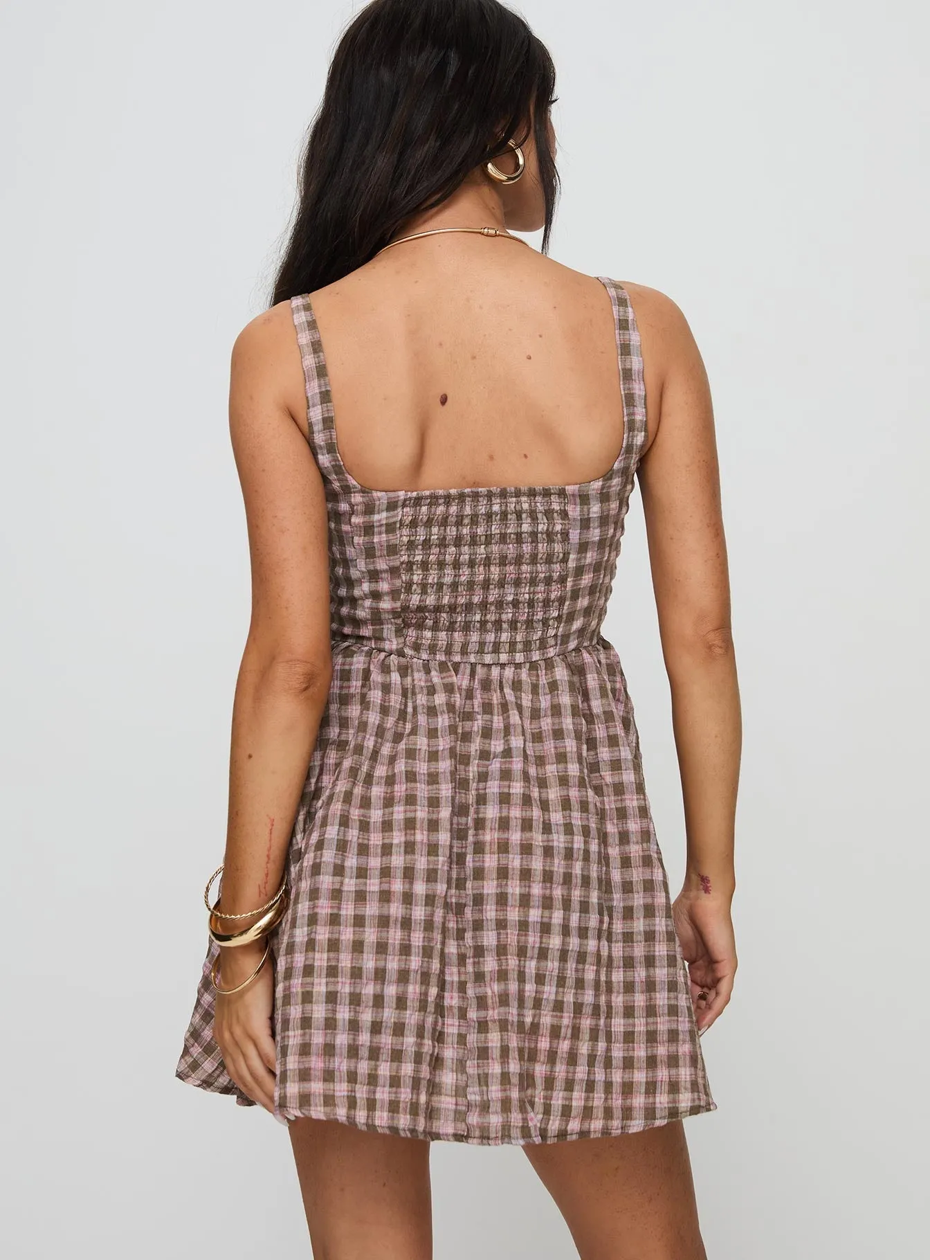 Cartmel Mini Dress Brown / Pink