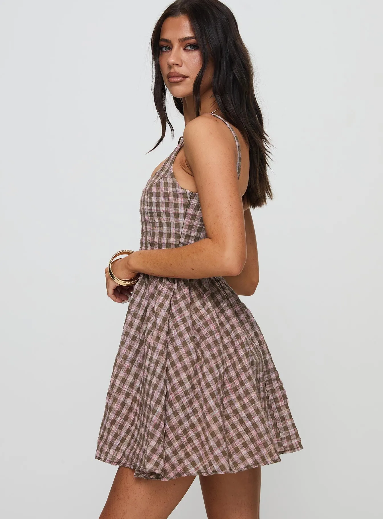 Cartmel Mini Dress Brown / Pink