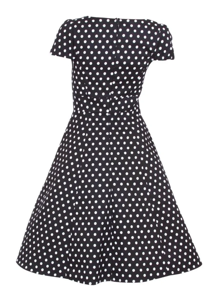 Claudia Flirty Fifties Style Dress in Black