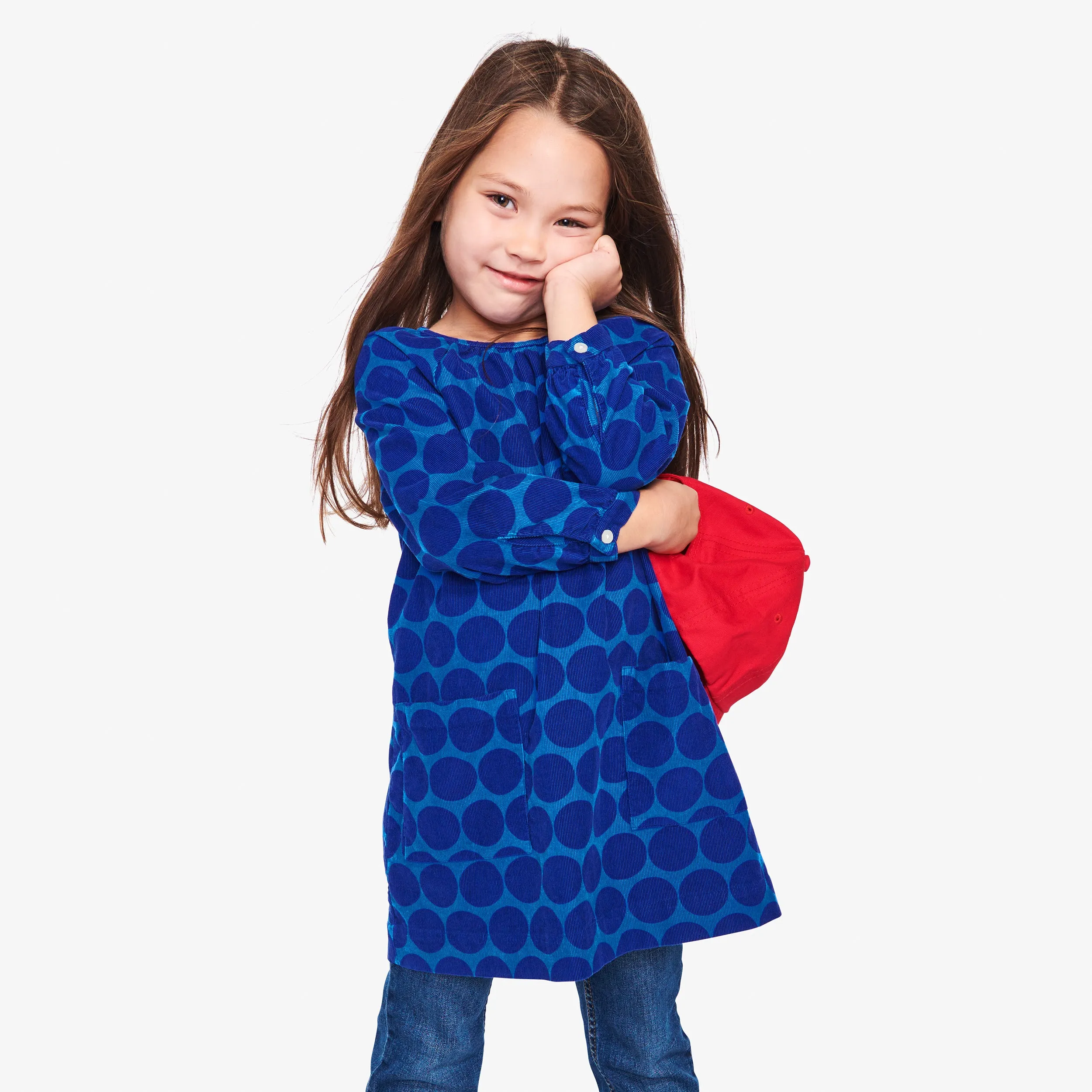 Clearance corduroy dress in cutout dot