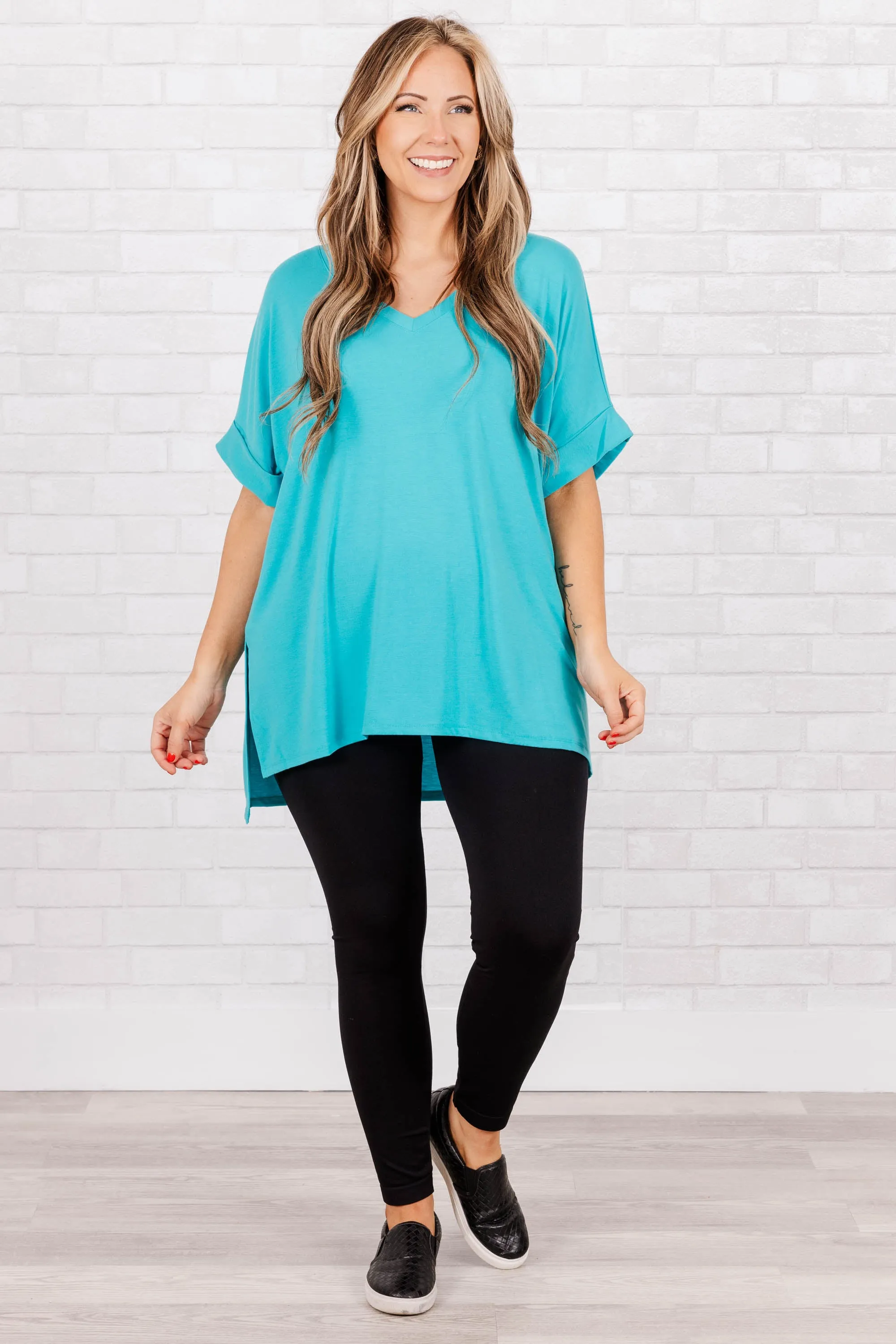 Comfy Travels Top, Ice Blue