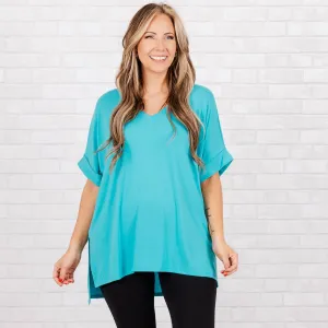 Comfy Travels Top, Ice Blue