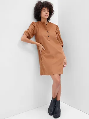 Corduroy Puff Sleeve Mini Dress