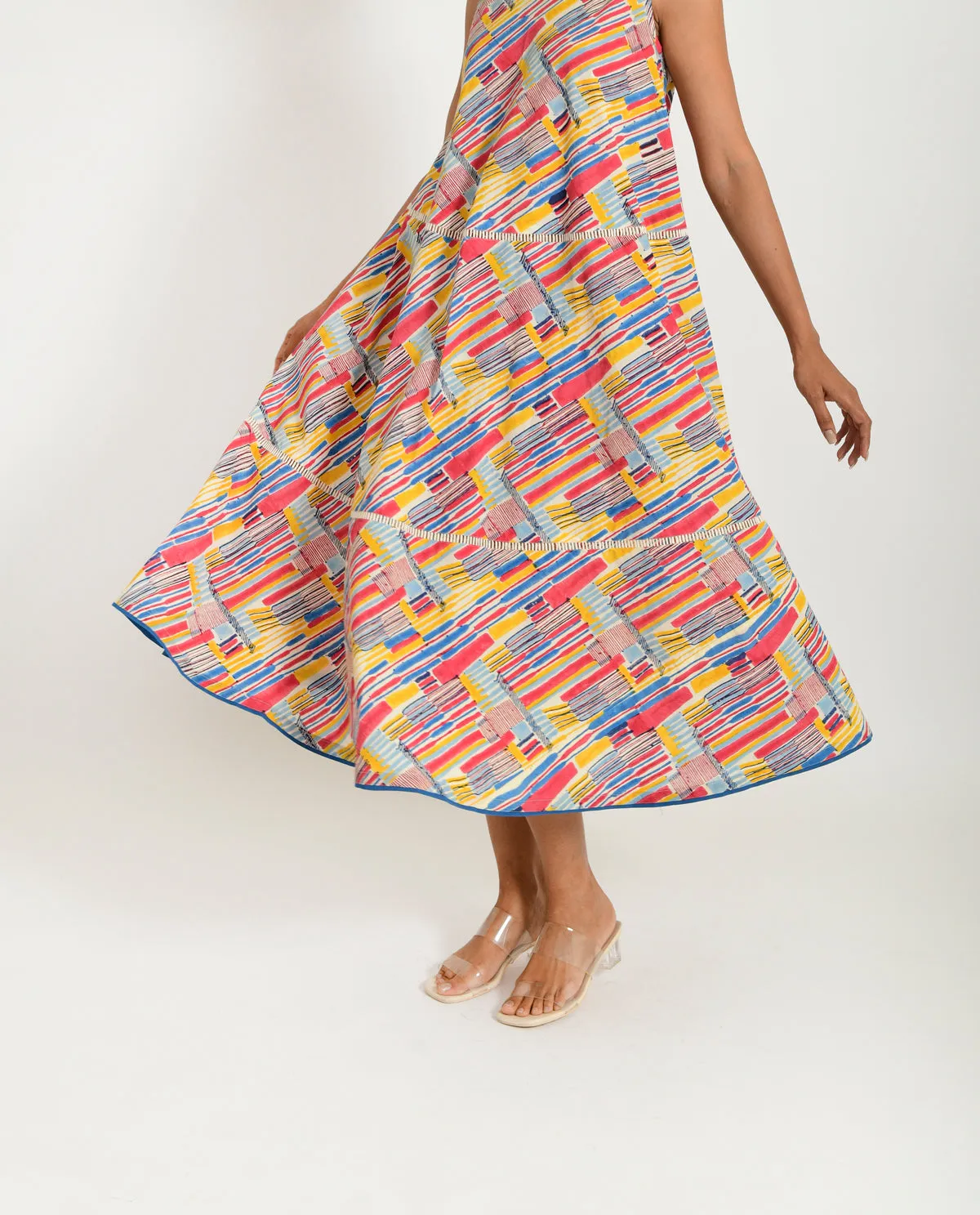 Cotton Hand Block Printed Maxi Dress