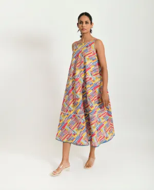 Cotton Hand Block Printed Maxi Dress