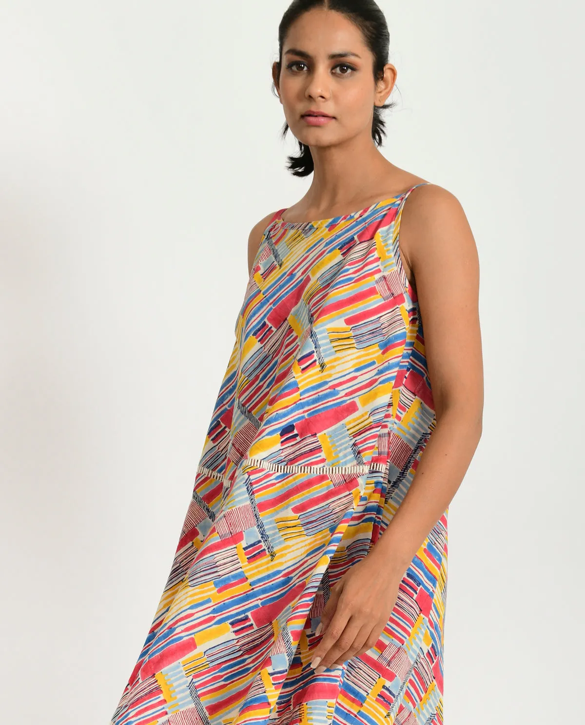 Cotton Hand Block Printed Maxi Dress