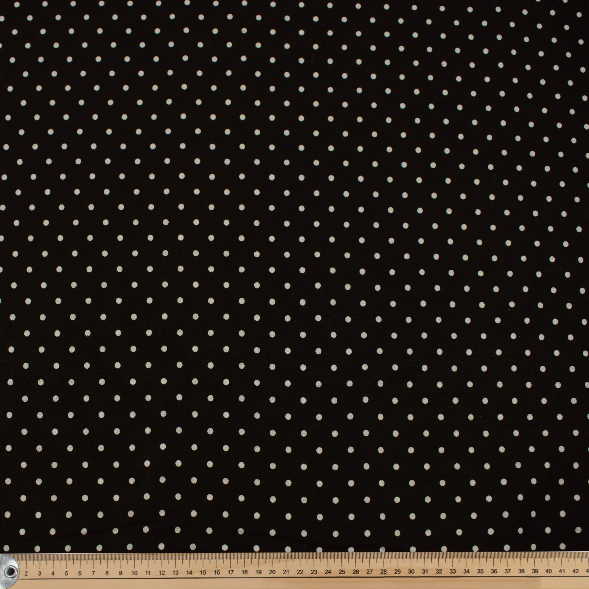 Dark Brown Natural Medium Dots Cotton Canvas Print