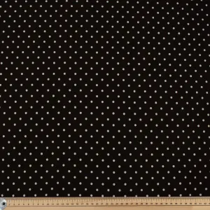 Dark Brown Natural Medium Dots Cotton Canvas Print