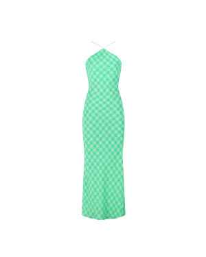 DIME SILK SLIP GREEN CHECK