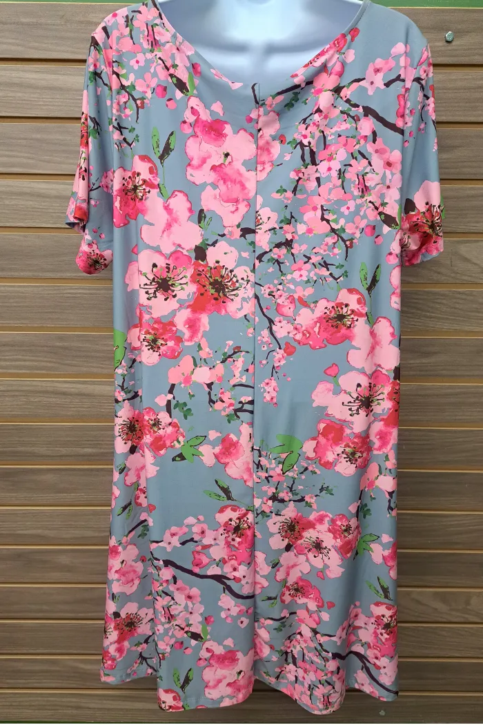 Dress comfy floral short sleeved