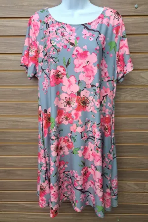 Dress comfy floral short sleeved