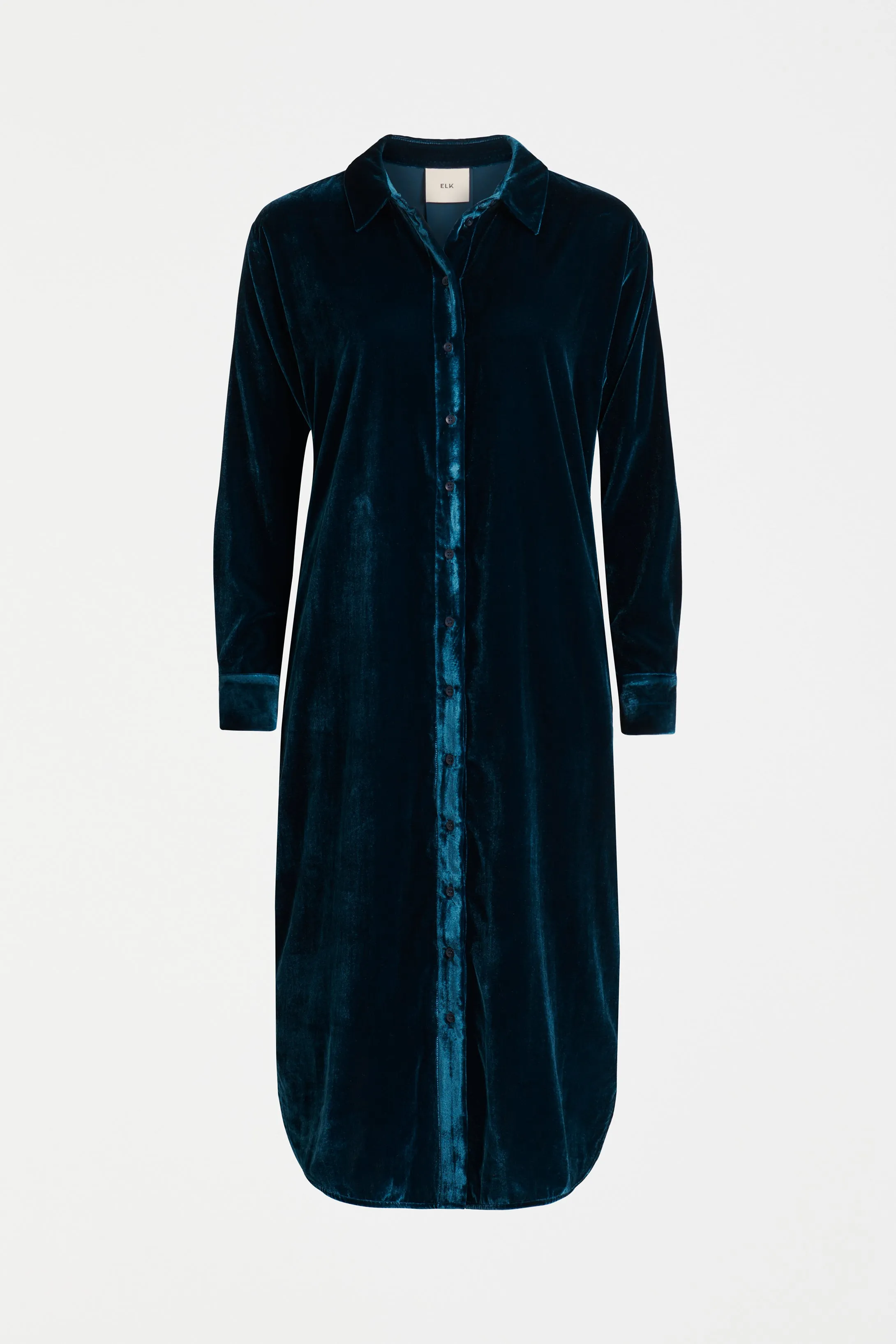 Elk The Label - Suuri Velvet Shirt Dress - Teal