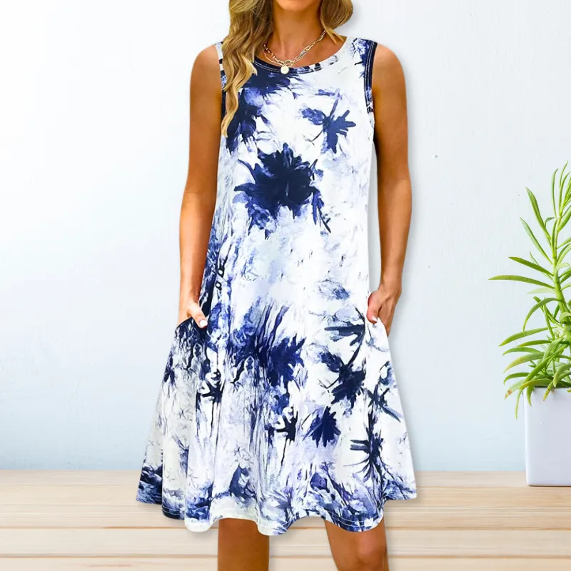 ELLEN | SLEEVELESS FLORAL DRESS