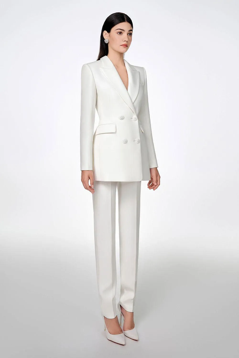 Eloise Structured Peak Lapel Crepe Set