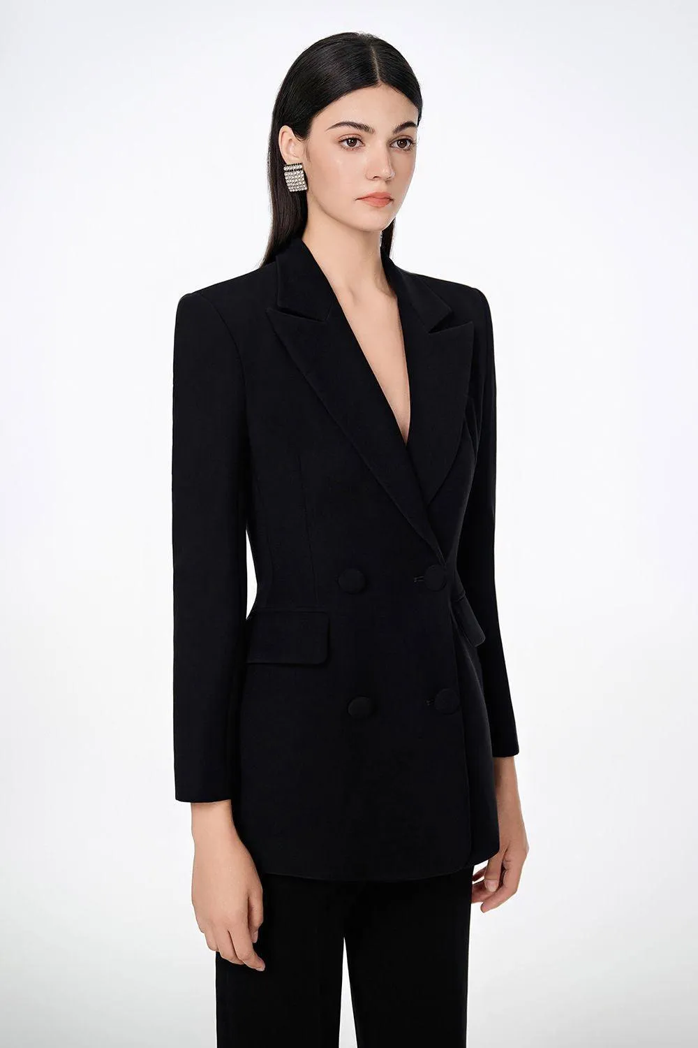 Eloise Structured Peak Lapel Crepe Set