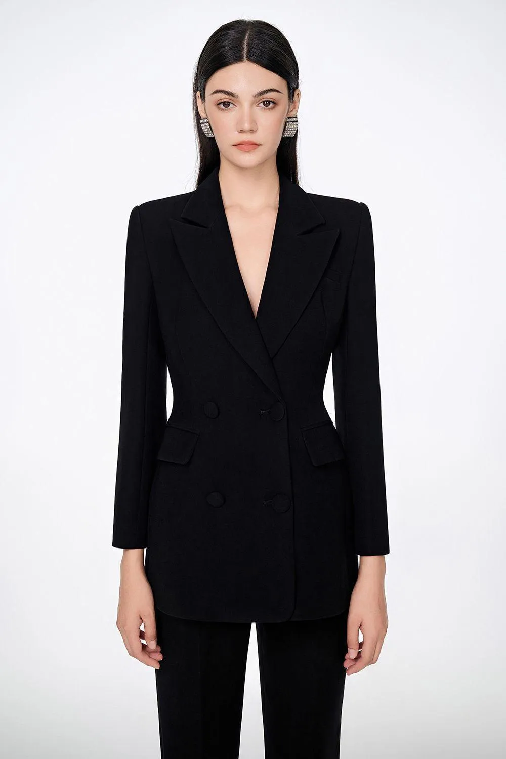 Eloise Structured Peak Lapel Crepe Set