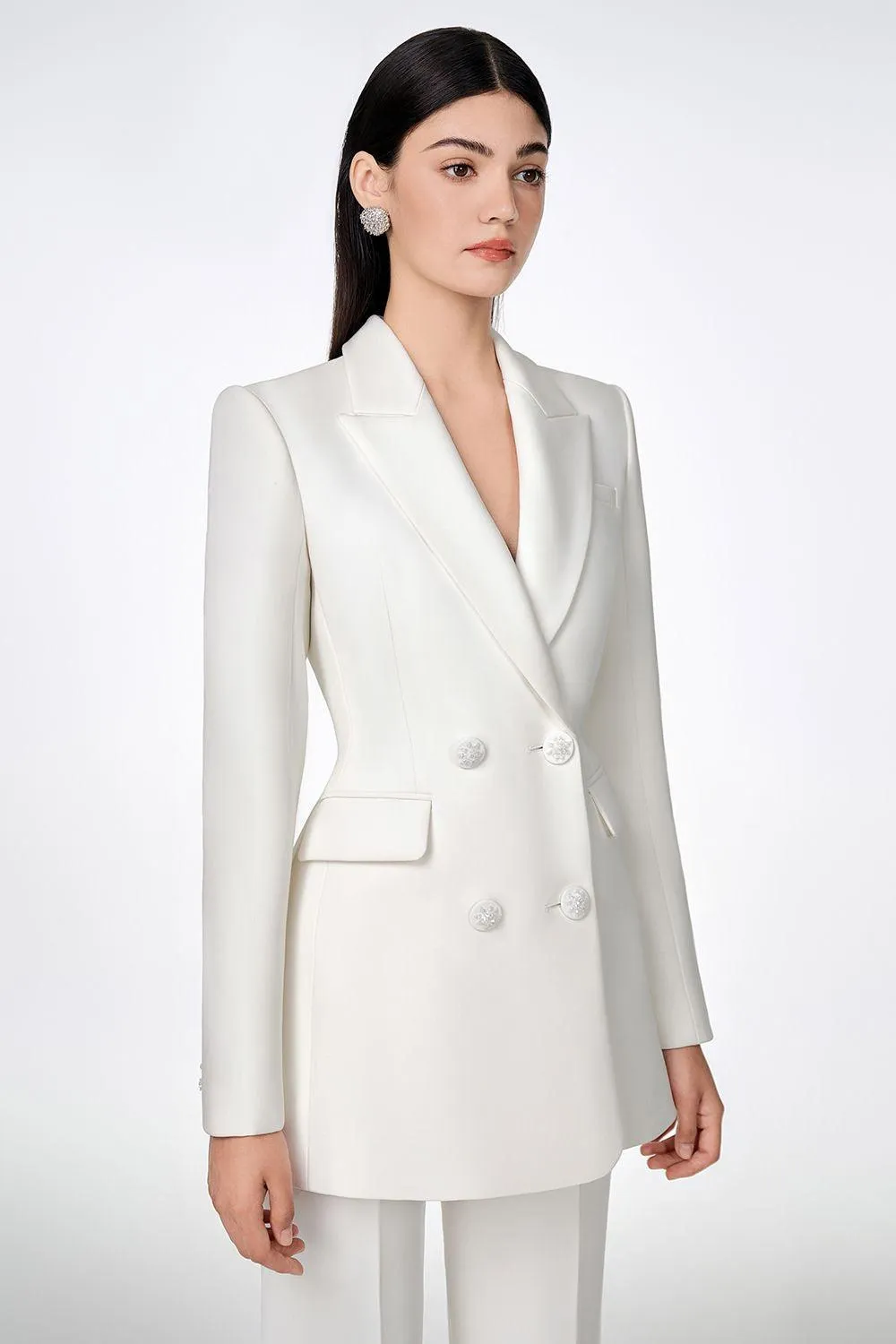 Eloise Structured Peak Lapel Crepe Set