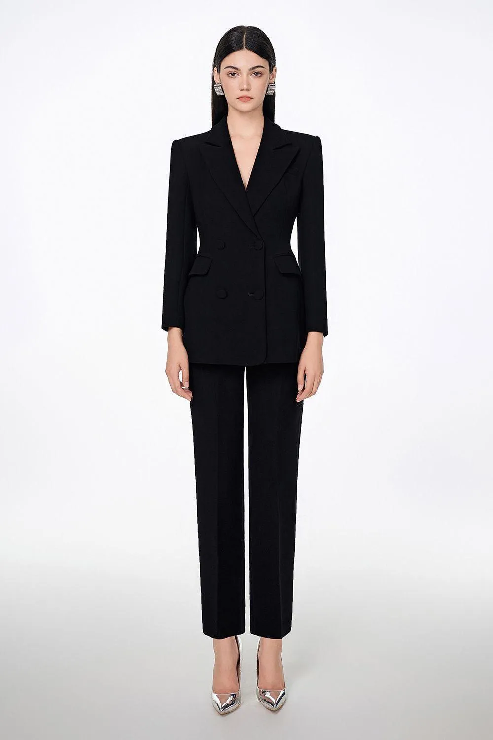 Eloise Structured Peak Lapel Crepe Set