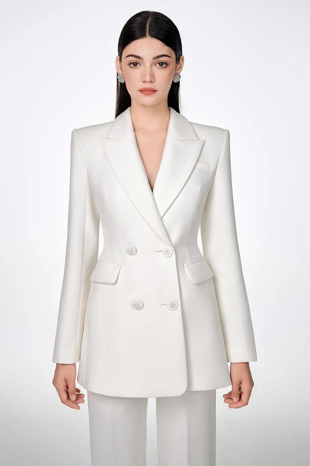 Eloise Structured Peak Lapel Crepe Set