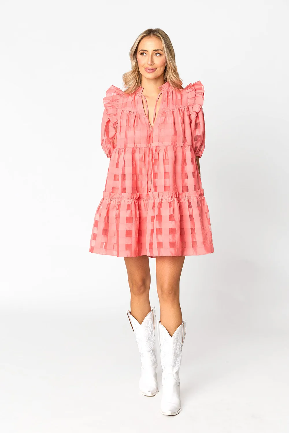 Ensley Short Dress - Coral