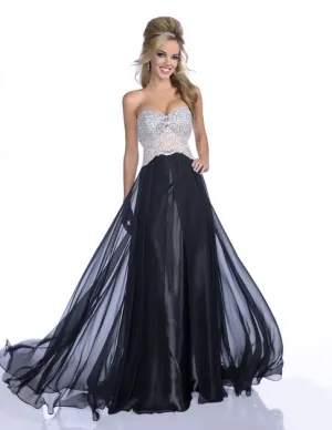 Envious Couture 16137 size 4 Black embellished bodice flowy prom dress evening gown