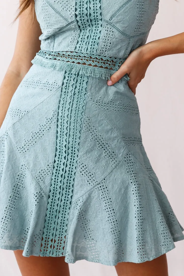 Eugenie Cami Strap Embellished Sun Dress Sage