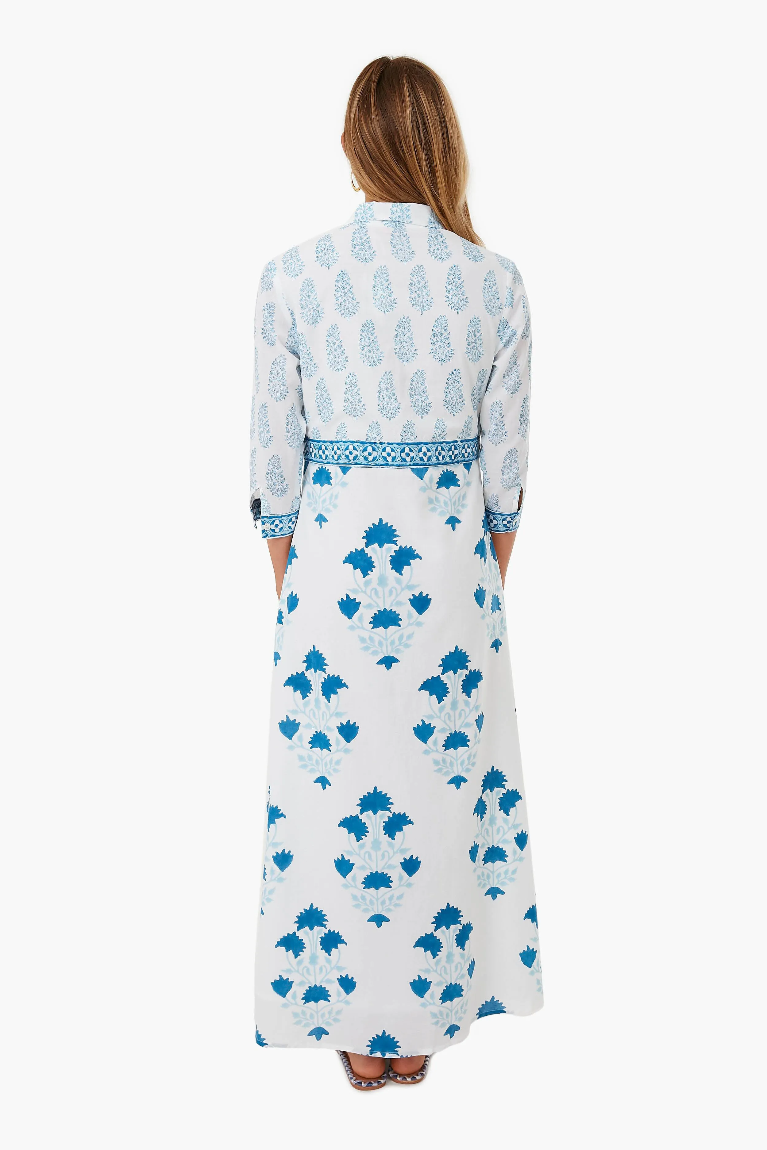 Exclusive Jaipur Blue Maxi Shirt Dress