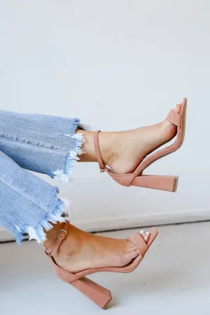 FINAL SALE - Looking Ahead Nude Ankle Strap Heels - DU DEAL