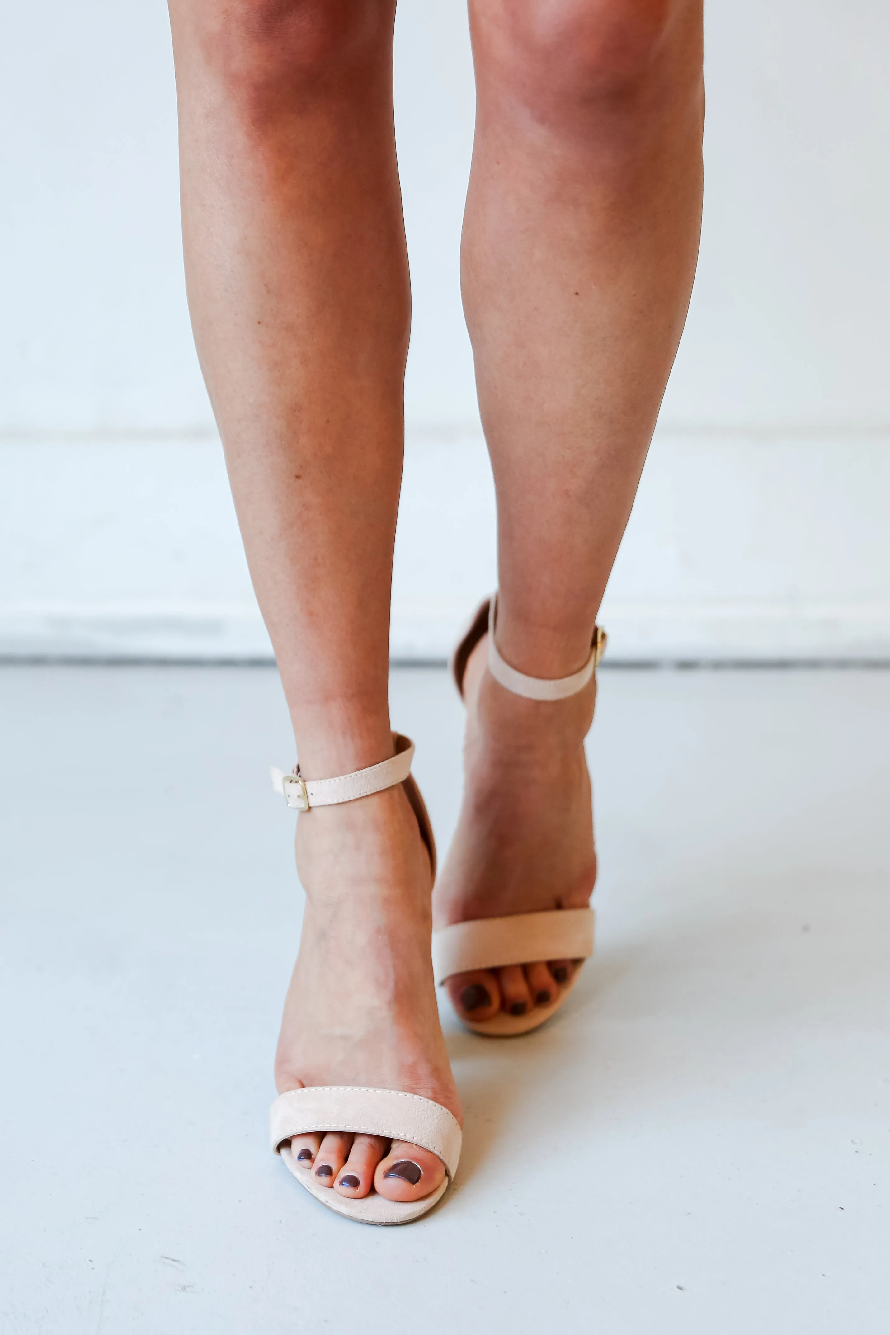 FINAL SALE - The Night Is Young Nude Ankle Strap Heels - DU DEAL