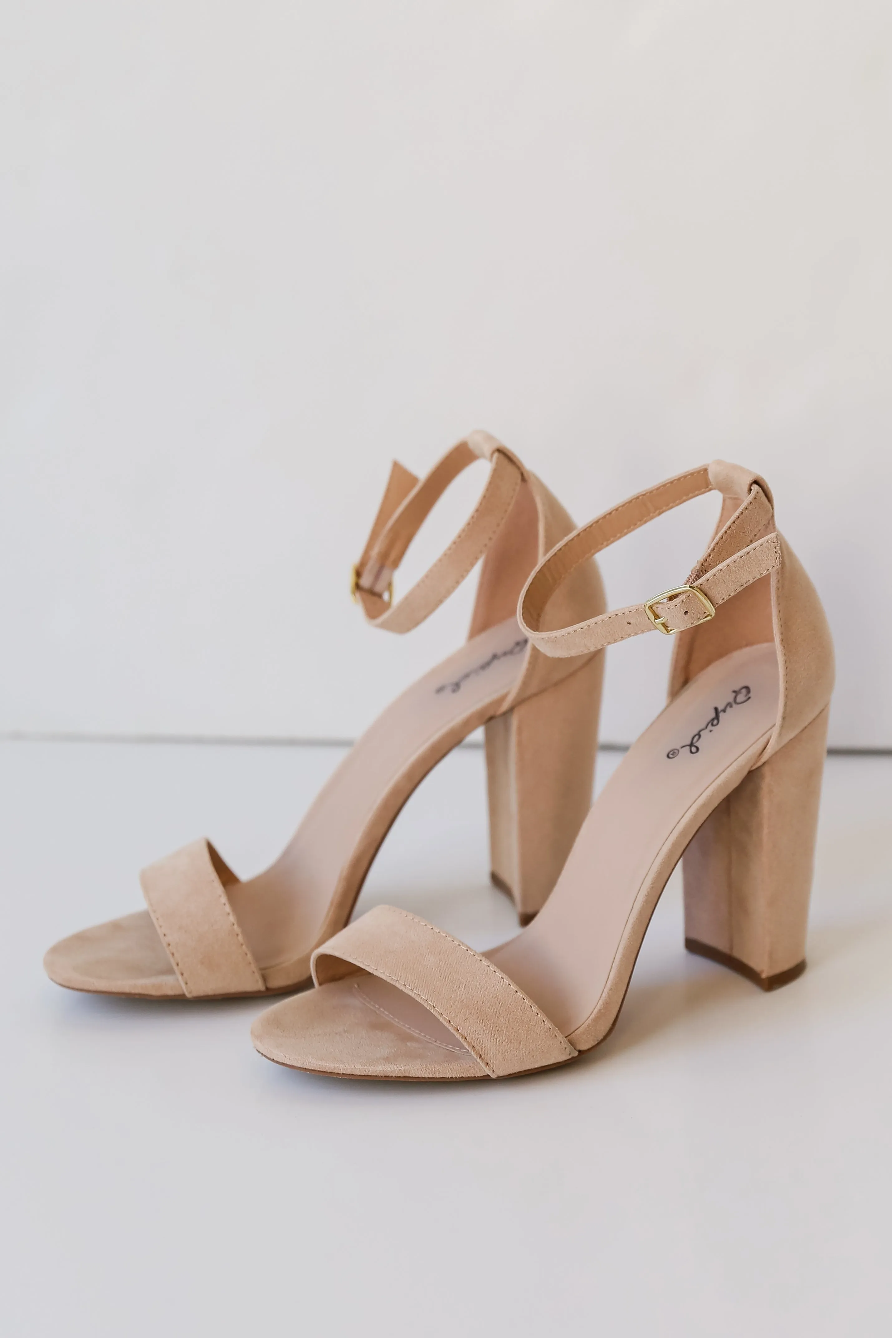 FINAL SALE - The Night Is Young Nude Ankle Strap Heels - DU DEAL