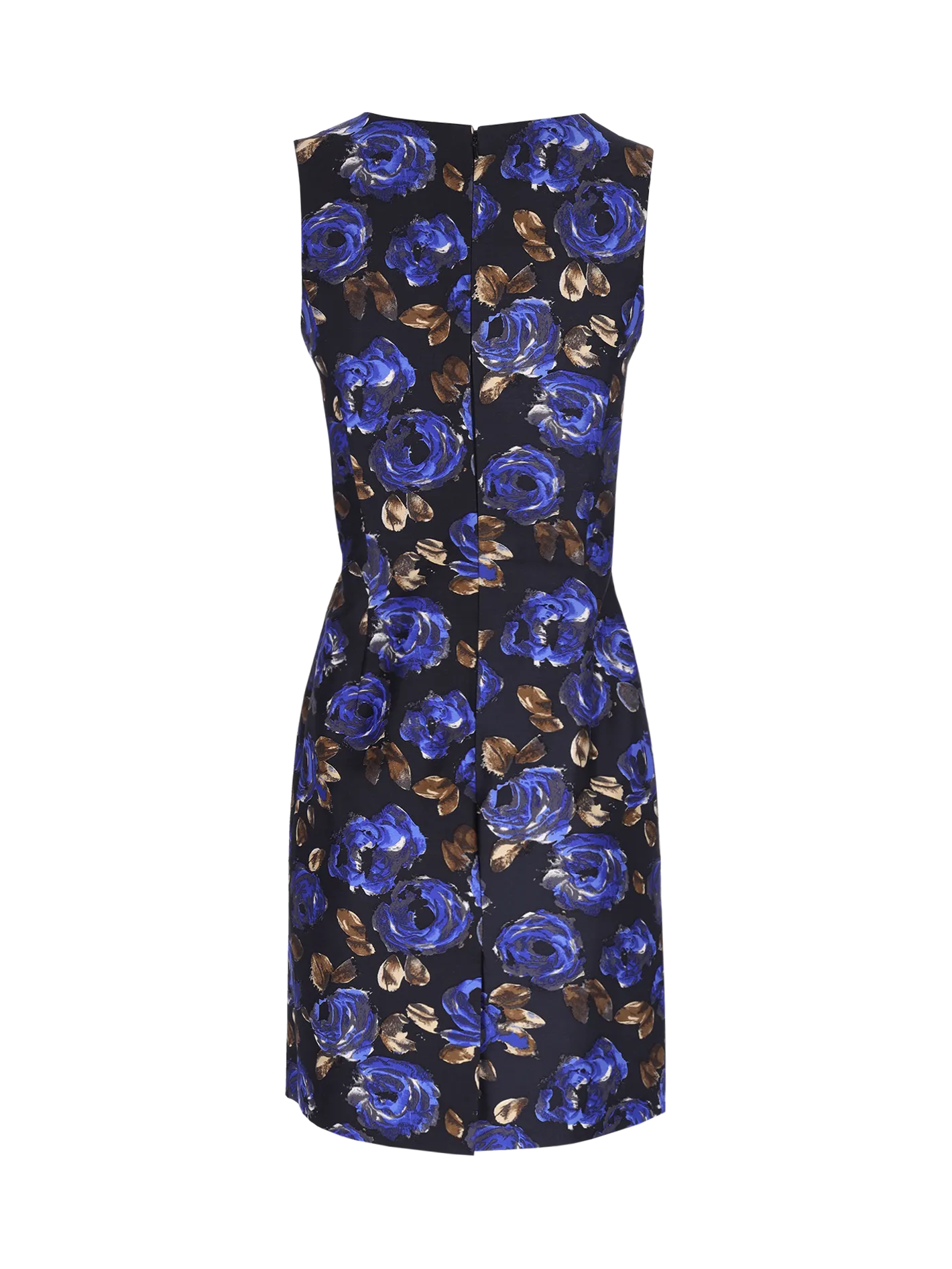 floral-print silk-wool sheath dress