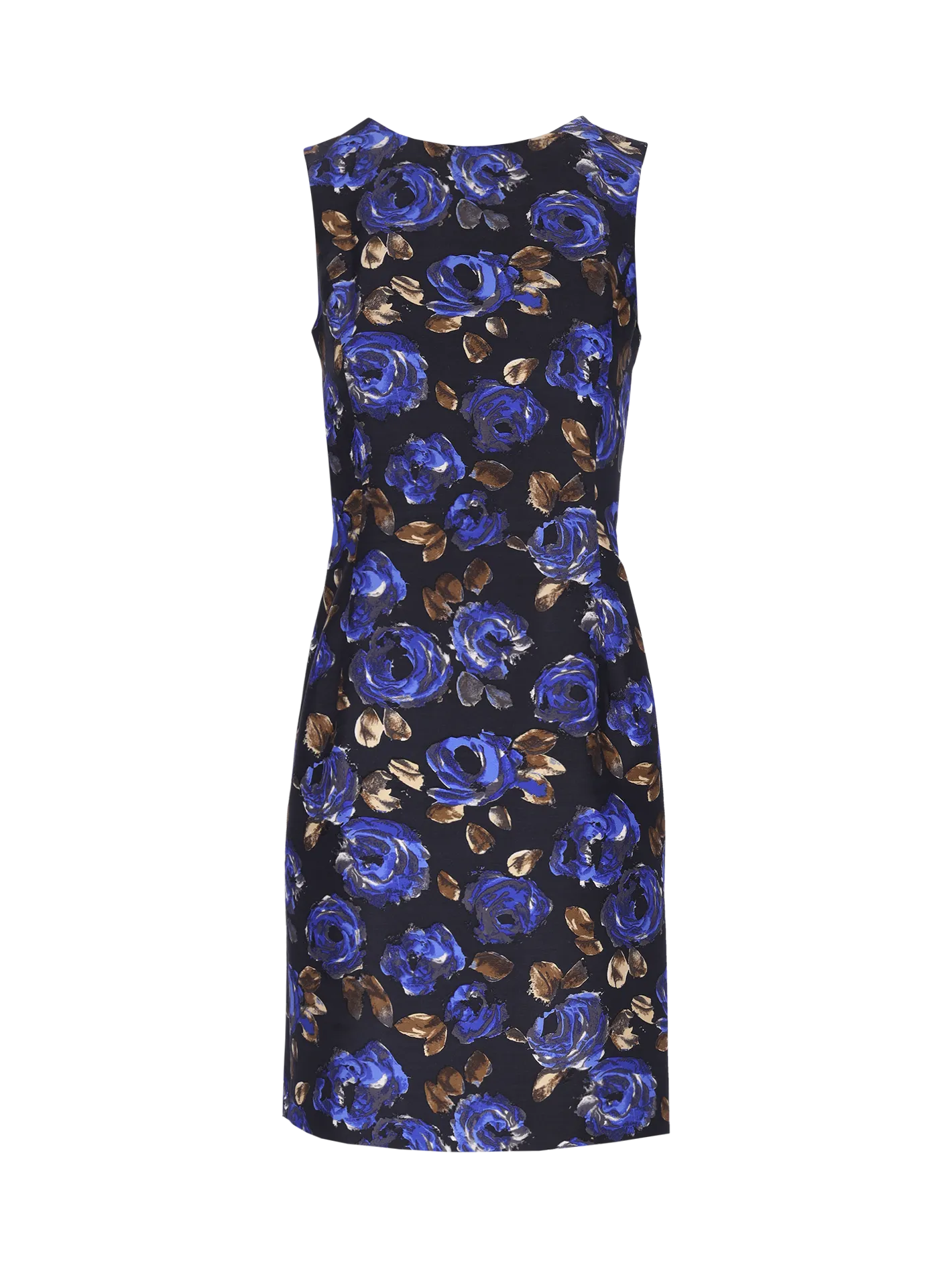 floral-print silk-wool sheath dress