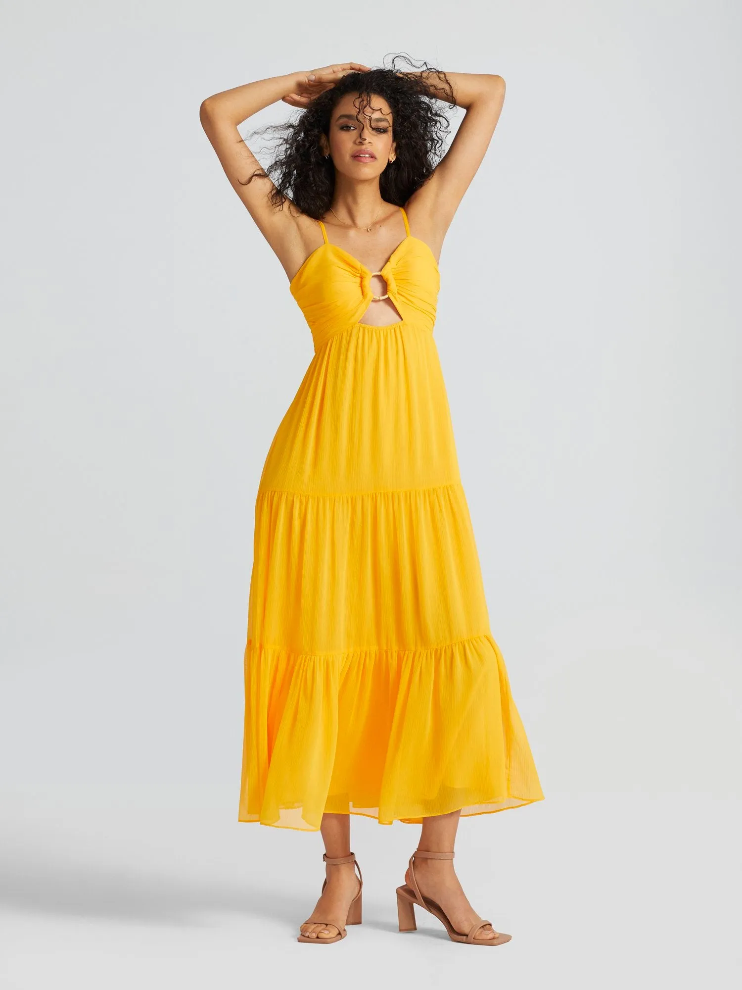 Gem O-Ring Cut-Out Maxi Dress