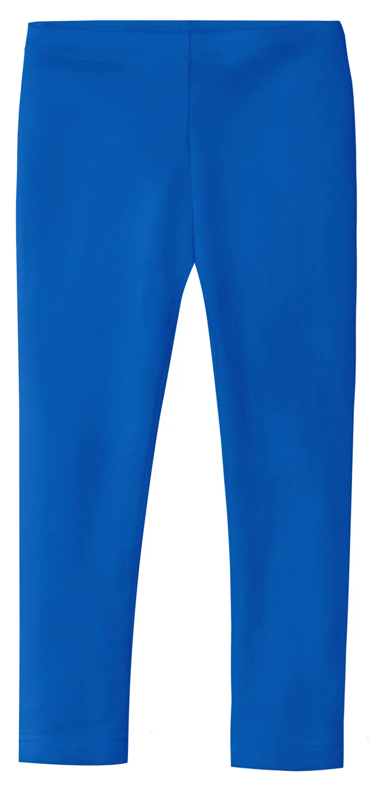 Girls Soft 100% Cotton Solid Colored Leggings | Crayon Blue