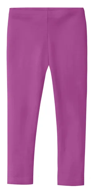 Girls Soft 100% Cotton Solid Colored Leggings | Plum