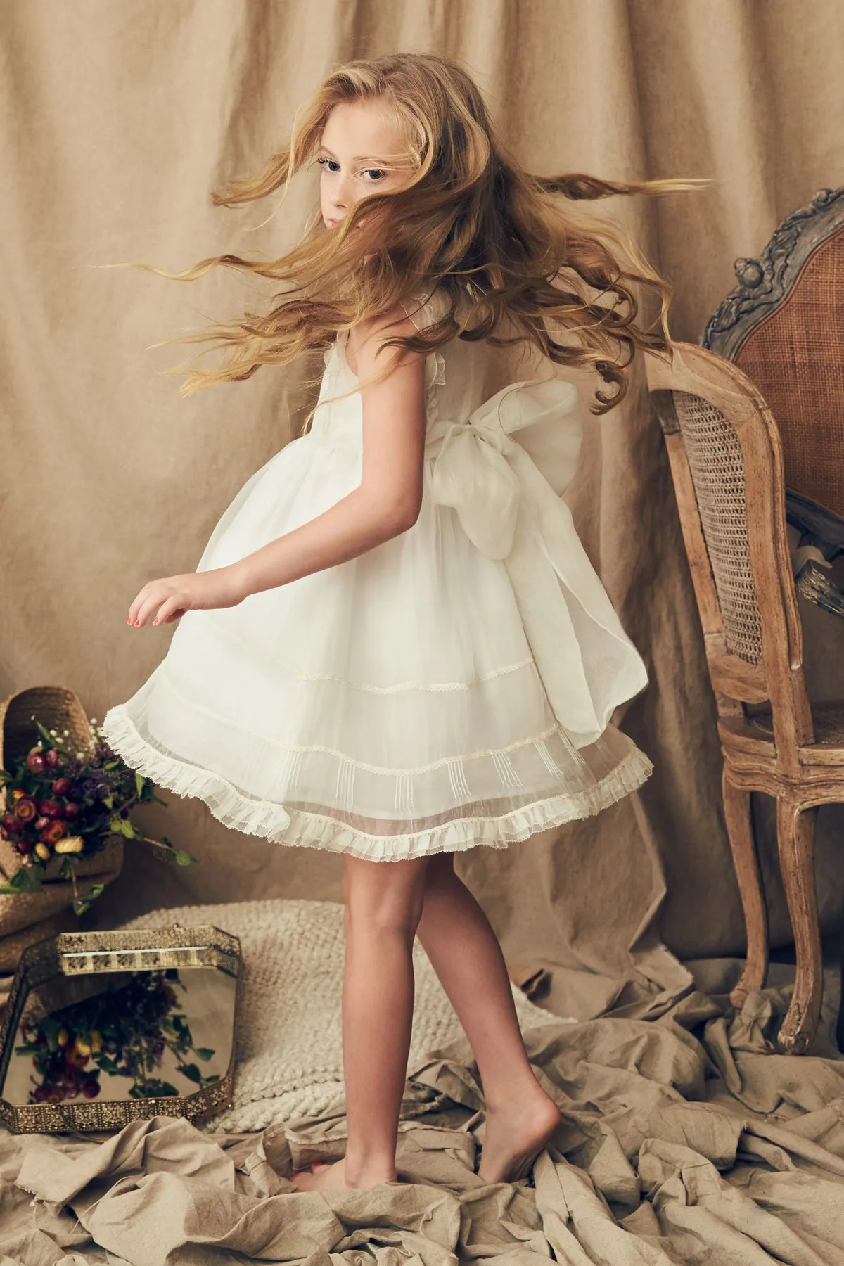 Girls White Dress Nellystella Flora - Star White