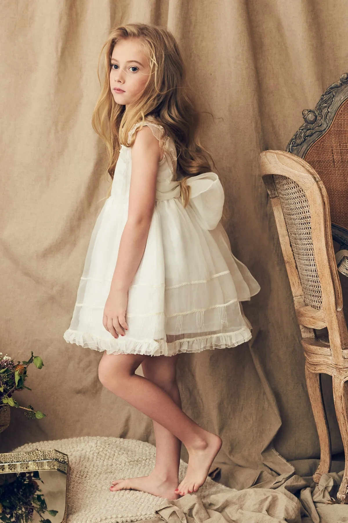 Girls White Dress Nellystella Flora - Star White