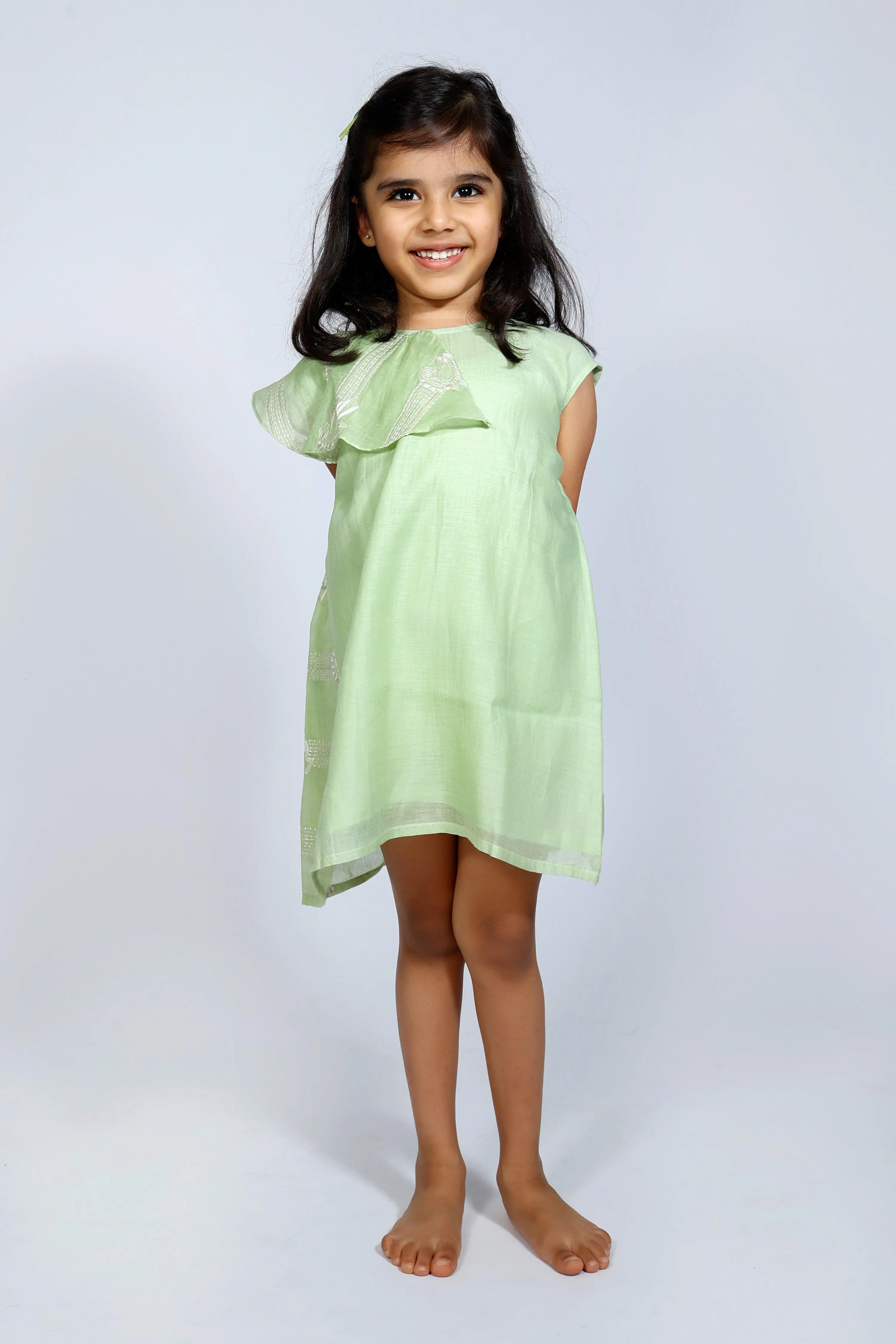 Green Chanderi Dress