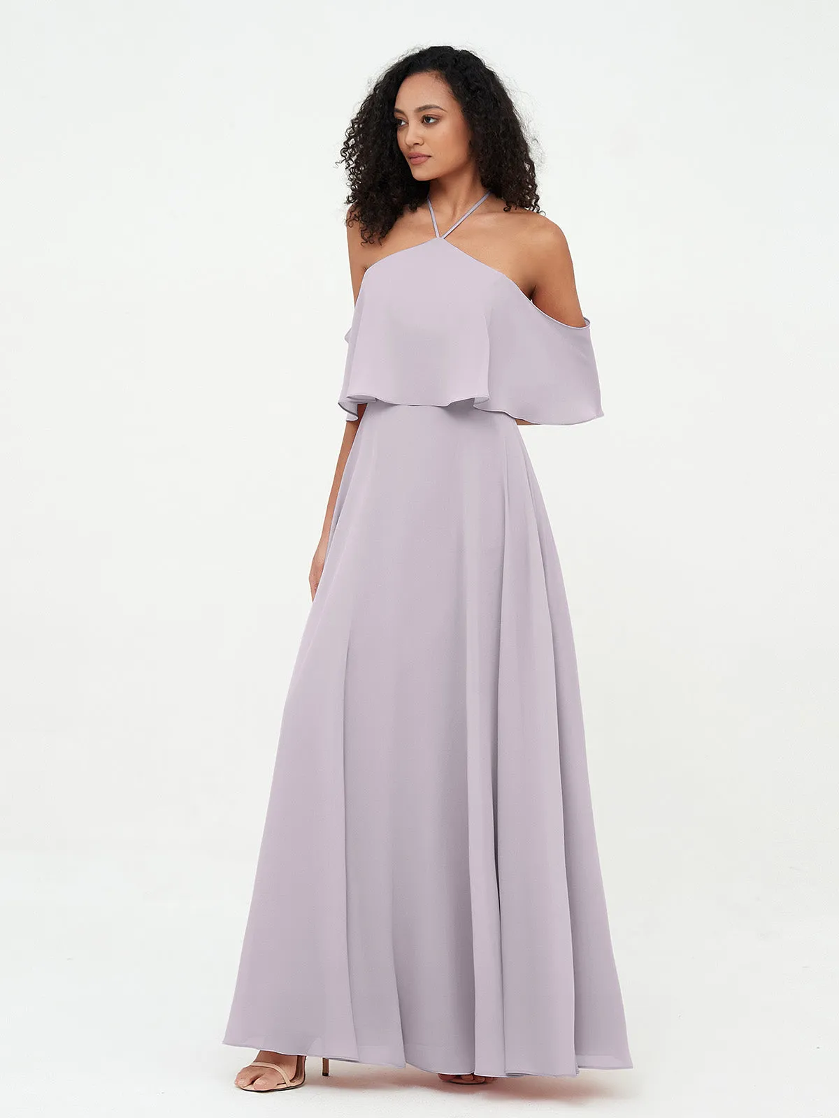 Halter Off the Shoulder Max Dresses with Pockets-Dusk Plus Size